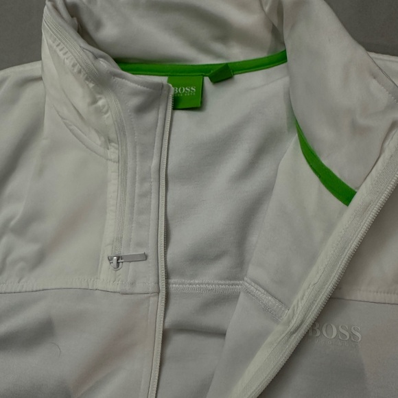 BOSS Men's White Lightweight Zip-Front Shirt Jacket - Picture 2 of 2